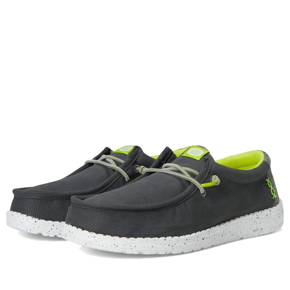 NEW HEYDUDE BOYS WALLY SPORT GRID (LITTLE KID/BIG KID) SMOKE GREY 12 MEDIUM